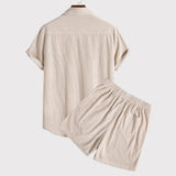 Short estivi da uomo con cordoncino e camicia coordinata