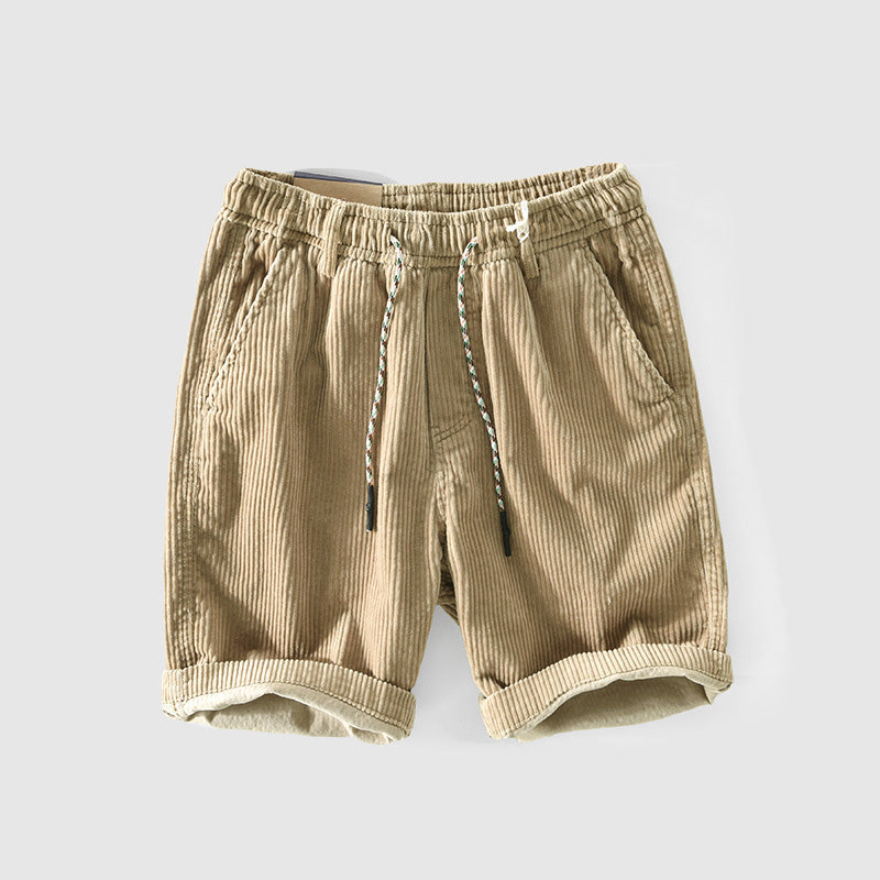 Shorts estivi a corda da uomo - ultra traspiranti - vita elastica - abbigliamento casual arrotolato