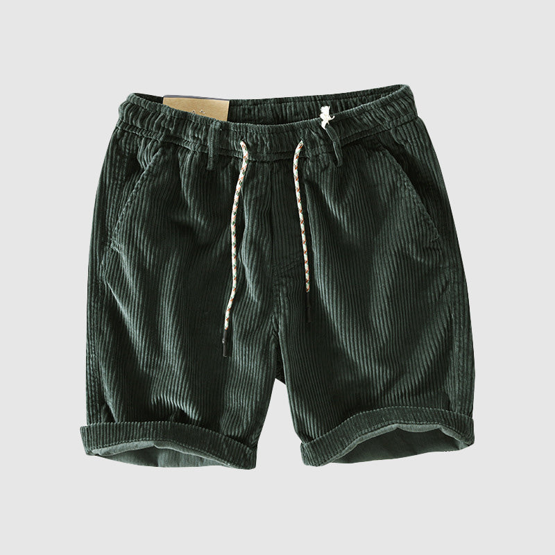 Shorts estivi a corda da uomo - ultra traspiranti - vita elastica - abbigliamento casual arrotolato