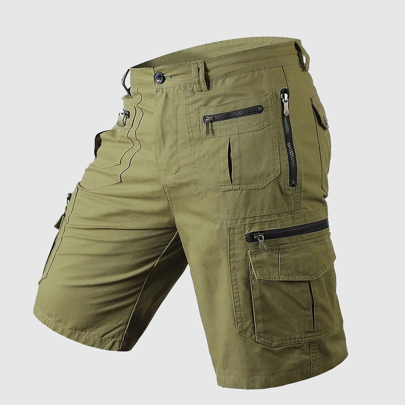 Uomini - Pantaloncini Estivi - Lunghezza del Ginocchio - Programma Multipocket - Tessuto Leggero