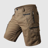 Uomini - Pantaloncini Estivi - Lunghezza del Ginocchio - Programma Multipocket - Tessuto Leggero