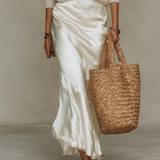 Elena | Abito Midi Satinato con Maglione Incluso