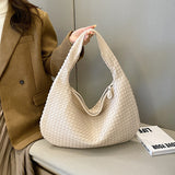 Elegante borsa a tracolla intrecciata da donna, materiale resistente