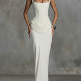 Lucia | Abito maxi con scollo quadrato