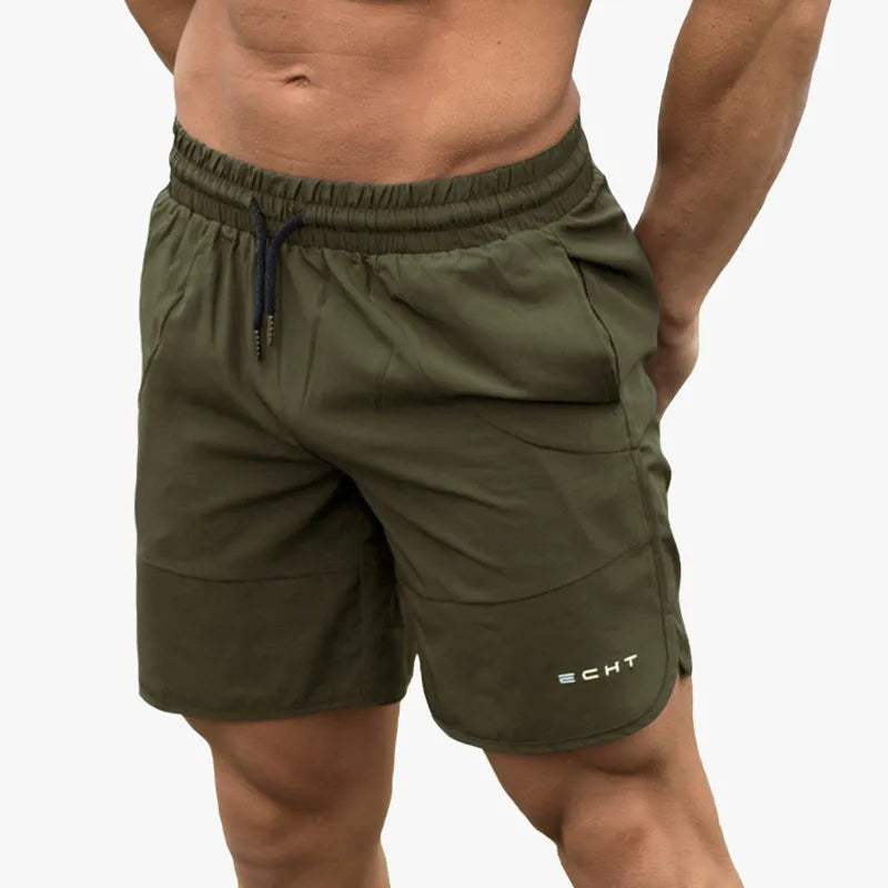 Uomini - Shorts Estivi - Tessuto Leggero Traspirante - Cintura Elastica con Cordone - Lunghezza Media