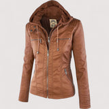 Laurina™ | Giacca biker aderente con cappuccio