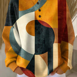 Lara | Maglione waffle con motivo geometrico