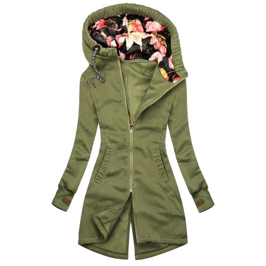 Kiara | Cappotto con cappuccio da donna lungo invernale caldo e alla moda