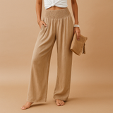 Loïs | Pantaloni Autunnali in Lino Eleganti con Vita Elastica Confortevole per Dame