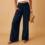 Loïs | Pantaloni Autunnali in Lino Eleganti con Vita Elastica Confortevole per Dame