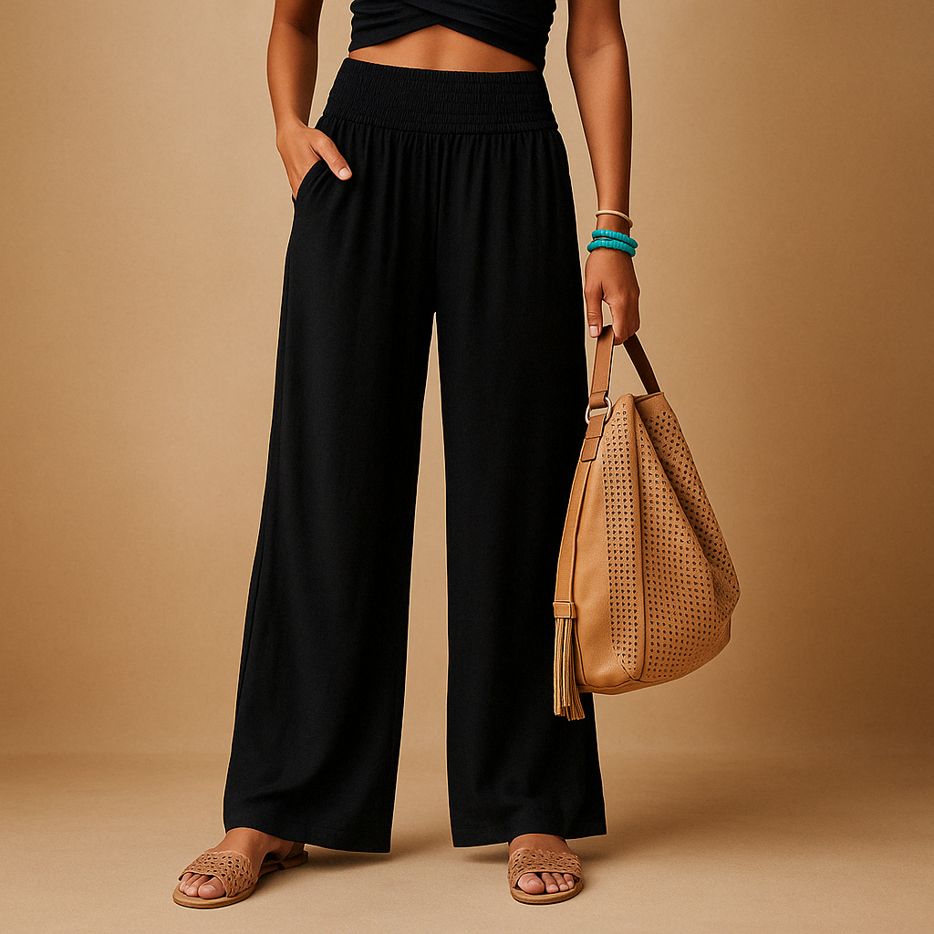 Loïs | Pantaloni Autunnali in Lino Eleganti con Vita Elastica Confortevole per Dame
