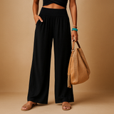 Loïs | Pantaloni Autunnali in Lino Eleganti con Vita Elastica Confortevole per Dame