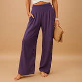 Loïs | Pantaloni Autunnali in Lino Eleganti con Vita Elastica Confortevole per Dame