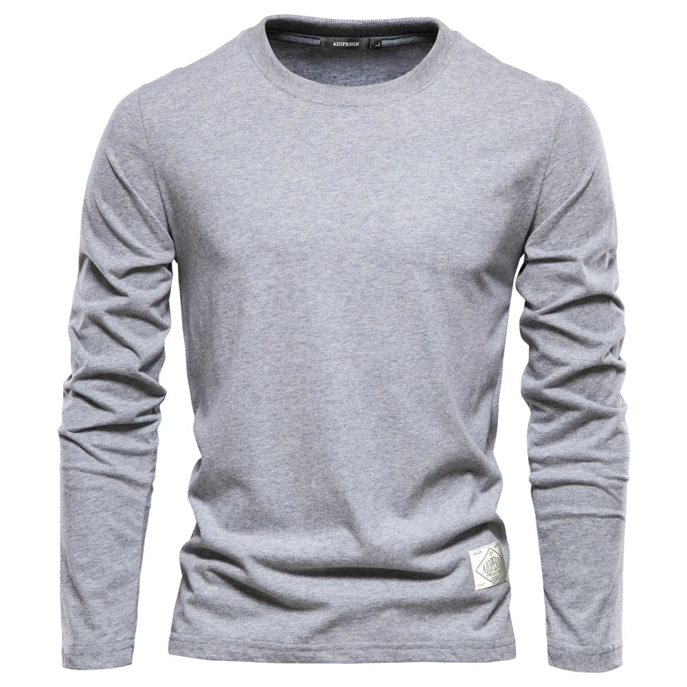 Maglietta casual a maniche lunghe con scollo rotondo per uomo