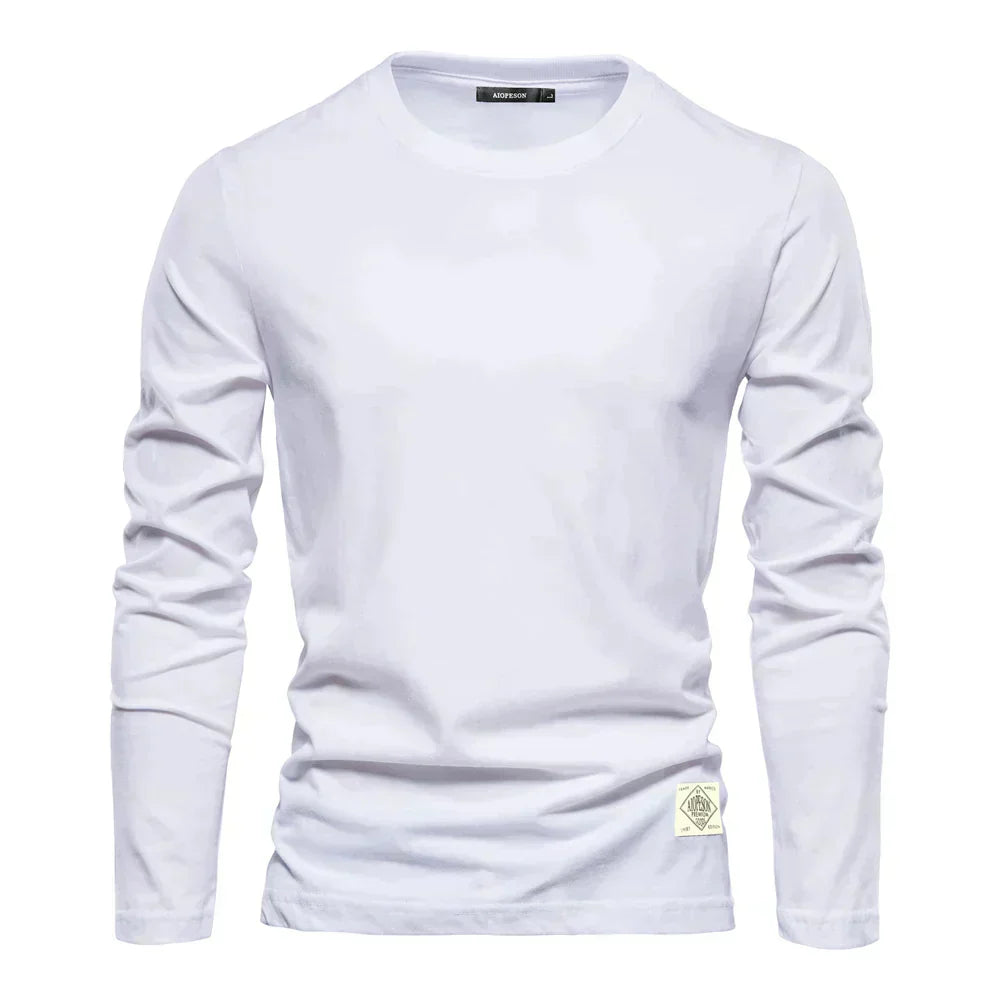 Maglietta casual a maniche lunghe con scollo rotondo per uomo