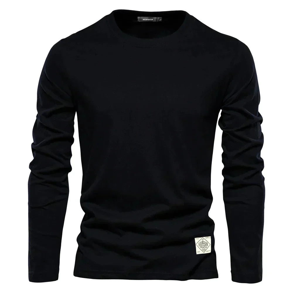 Maglietta casual a maniche lunghe con scollo rotondo per uomo