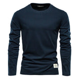 Maglietta casual a maniche lunghe con scollo rotondo per uomo