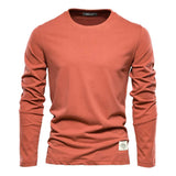 Maglietta casual a maniche lunghe con scollo rotondo per uomo