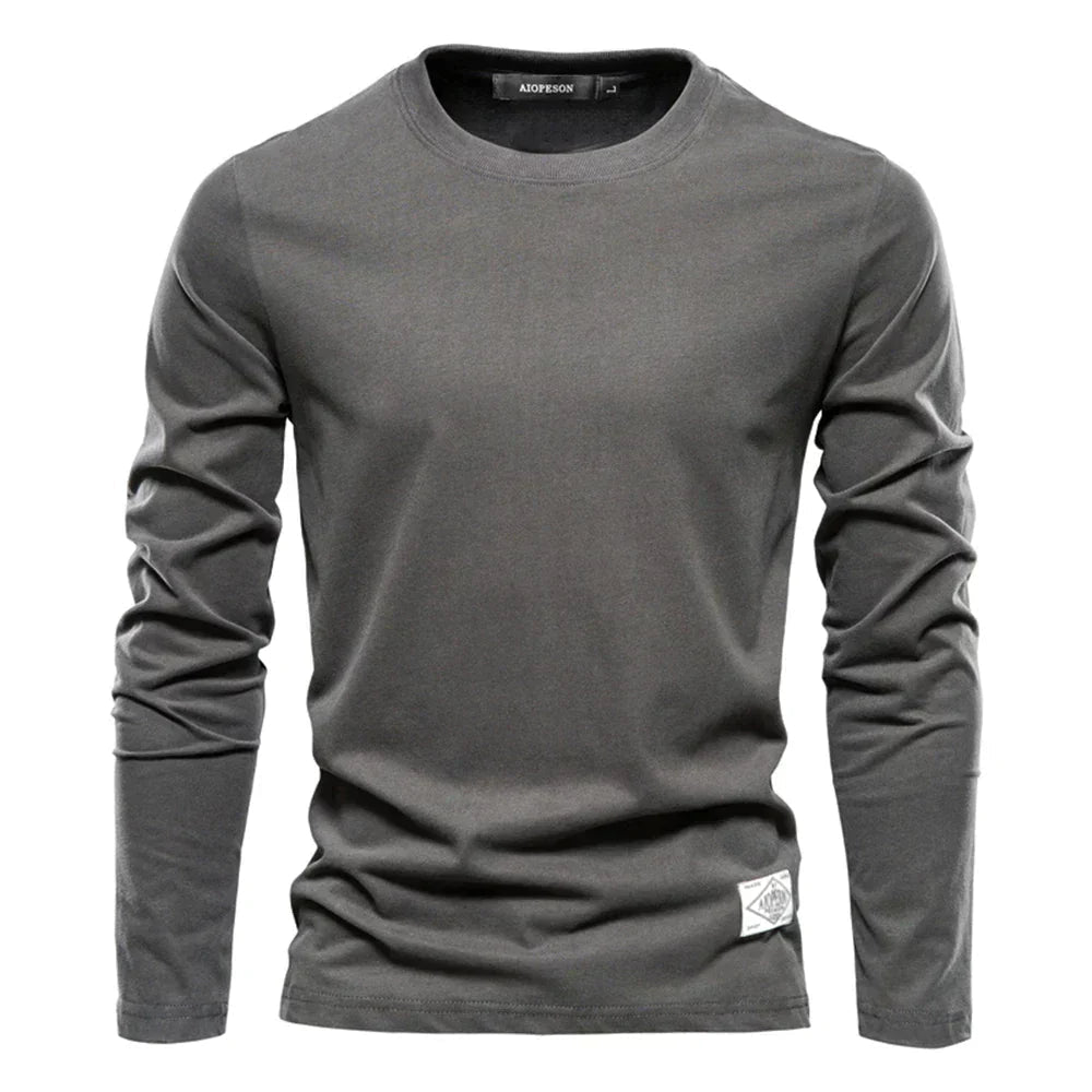 Maglietta casual a maniche lunghe con scollo rotondo per uomo
