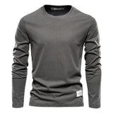 Maglietta casual a maniche lunghe con scollo rotondo per uomo