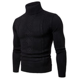 Maglione a collo alto da uomo invernale - Maglia a trecce - Extra caldo e strutturato - Polsini e orlo a coste