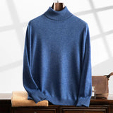 Maglione a collo alto invernale da uomo – Cashmere – Vestibilità comoda – Maglia a coste – Lunghezza intera