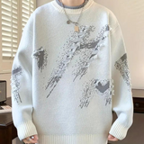 Maglione invernale da uomo lavorato a maglia effetto consumato