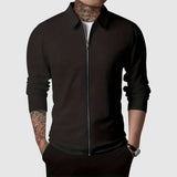 Maglione con cerniera da uomo – Maglia a nido d'ape – Design aderente – Abbigliamento autunnale a maniche lunghe