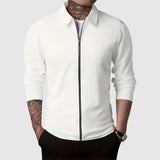 Maglione con cerniera da uomo – Maglia a nido d'ape – Design aderente – Abbigliamento autunnale a maniche lunghe