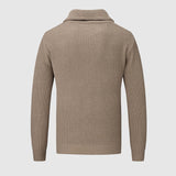 Maglione invernale da uomo con mezza zip - Maglia testurizzata - Collo alto - Polsini e orlo a coste - Abbigliamento casual