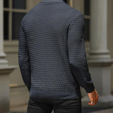 Maglione invernale da uomo con mezza zip – Maglia testurizzata – Vestibilità su misura – Rifiniture a coste – Morbido al tatto