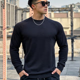 Maglione girocollo a coste da uomo autunnale