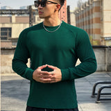 Maglione girocollo a coste da uomo autunnale