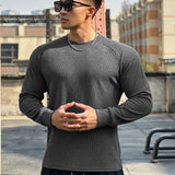 Maglione girocollo a coste da uomo autunnale