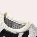 Maglione invernale da uomo - Design astratto - Girocollo - Manica lunga - Polsini a coste
