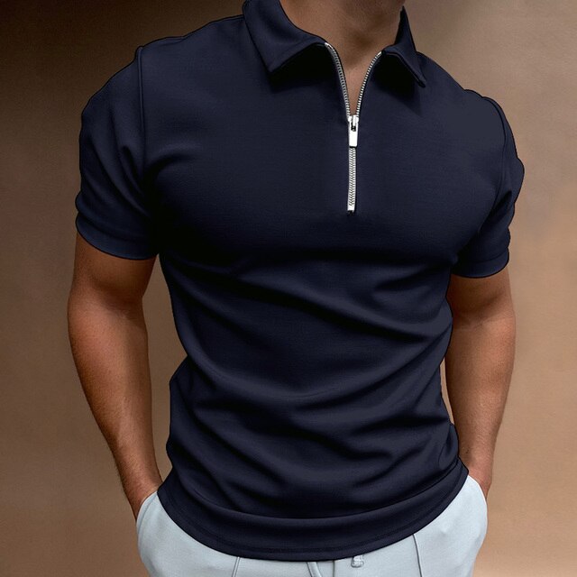 Mark| Polo estiva da uomo alla moda con dettagli eleganti e cerniera