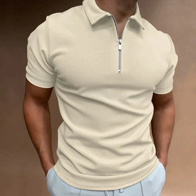 Mark| Polo estiva da uomo alla moda con dettagli eleganti e cerniera
