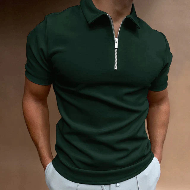 Mark| Polo estiva da uomo alla moda con dettagli eleganti e cerniera
