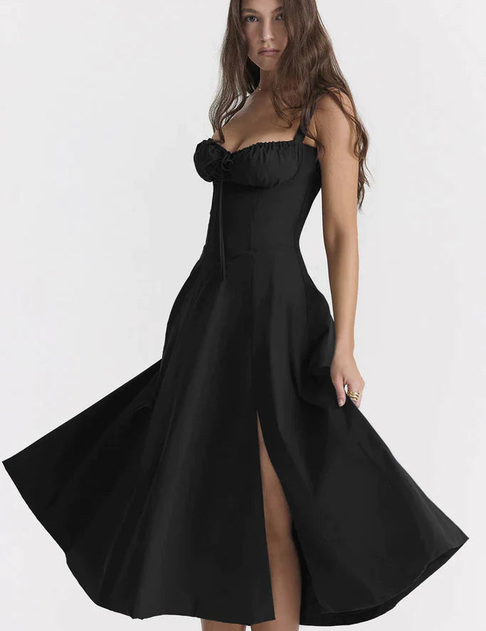 Betania | Abito a corsetto midi autunnale comodo ed elegante