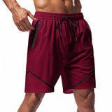 Uomini -ors Stringer sport estivo - tessuto ultra leggero e asciugatura rapida - fit sciolto - lunghezza del ginocchio - tasche con cerniera