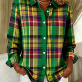 Elina™ | Camicetta a quadri in maglia in tonalità tenui