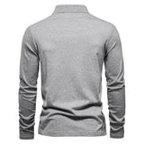 Polo da uomo a maniche lunghe - Mezza cerniera - Autunnale elegante - Colletto strutturato