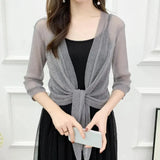 Cardigan autunnale con lacci radioso - Eleganza pura di BIANCA