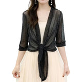 Cardigan autunnale con lacci radioso - Eleganza pura di BIANCA