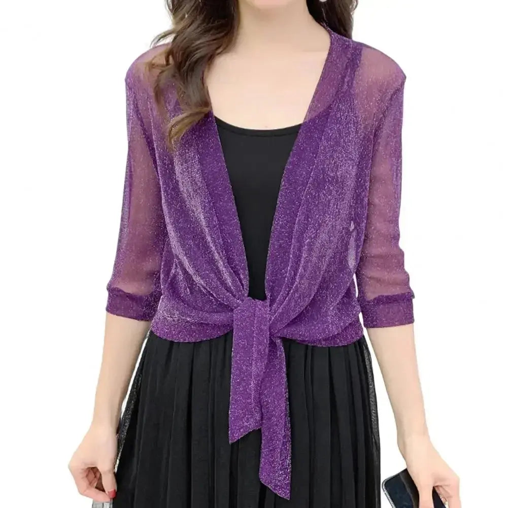 Cardigan autunnale con lacci radioso - Eleganza pura di BIANCA