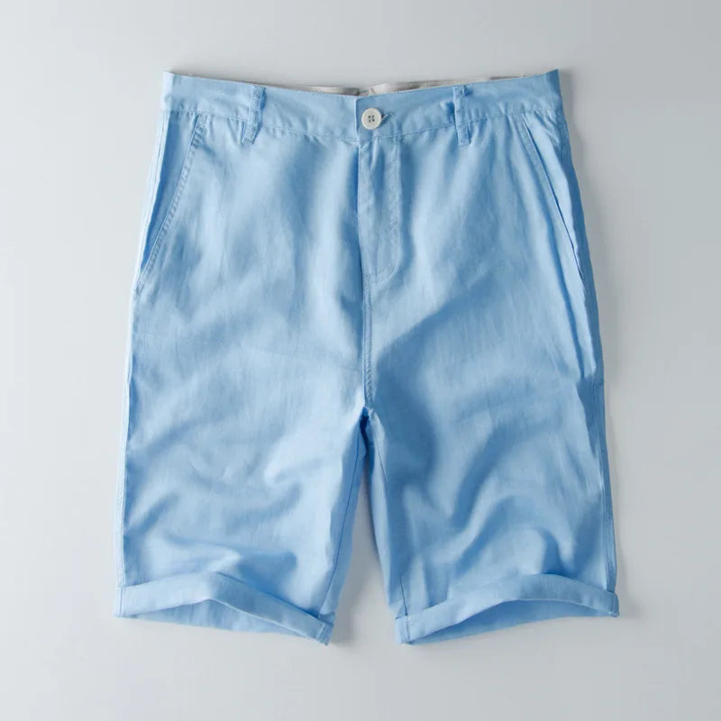 Shorts estivi da uomo - miscela di cotone - Fit rilassato - lunghezza del ginocchio con tasche