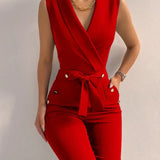 Migliora il tuo stile autunnale con la tuta JODY Chic con scollo a V