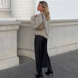 Migliora il tuo stile autunnale con la gonna lunga elastica a vita alta Addison
