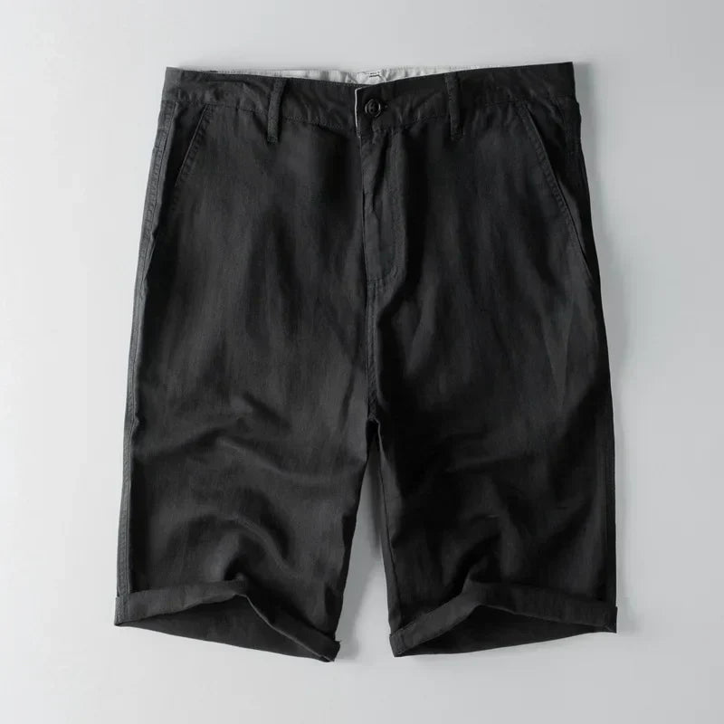 Shorts estivi da uomo - miscela di cotone - Fit rilassato - lunghezza del ginocchio con tasche