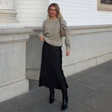 Migliora il tuo stile autunnale con la gonna lunga elastica a vita alta Addison